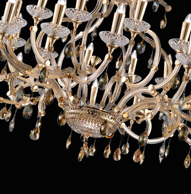 Large Murano Bronze Crystal Chandelier