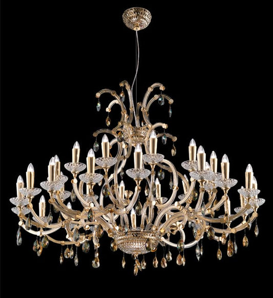 Large Murano Bronze Crystal Chandelier