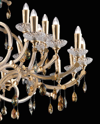 Large Murano Bronze Crystal Chandelier