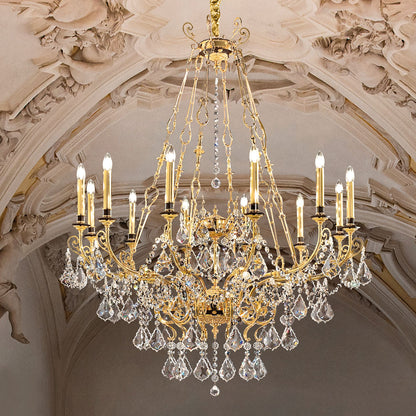 Large Opulent Crystal Pendant Chandelier