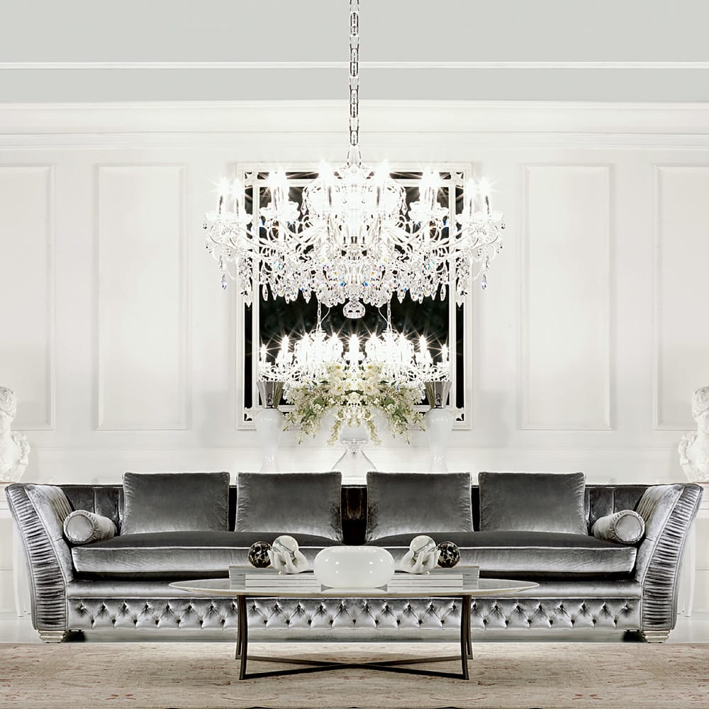 Large Ornate Crystal Chandelier