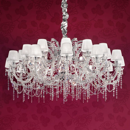 Large Pure White Crystal Chandelier