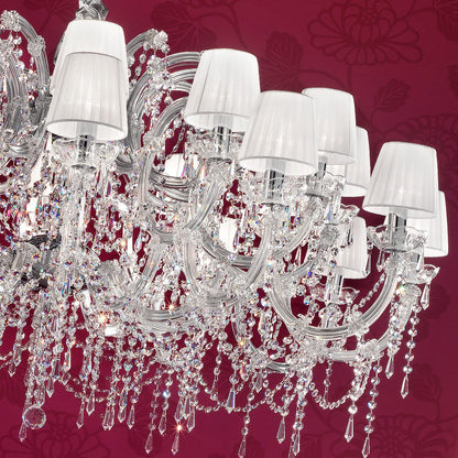 Large Pure White Crystal Chandelier