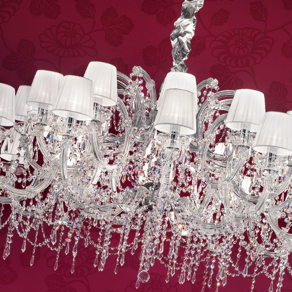 Large Pure White Crystal Chandelier