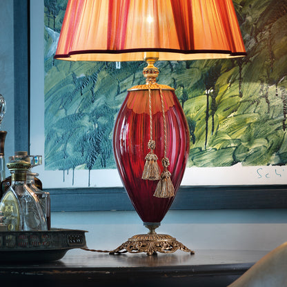 Large Ruby Blown Glass Table Lamp