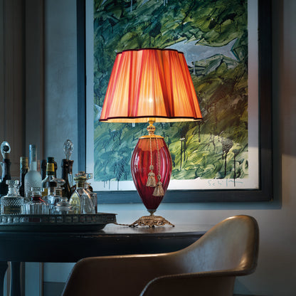 Large Ruby Blown Glass Table Lamp