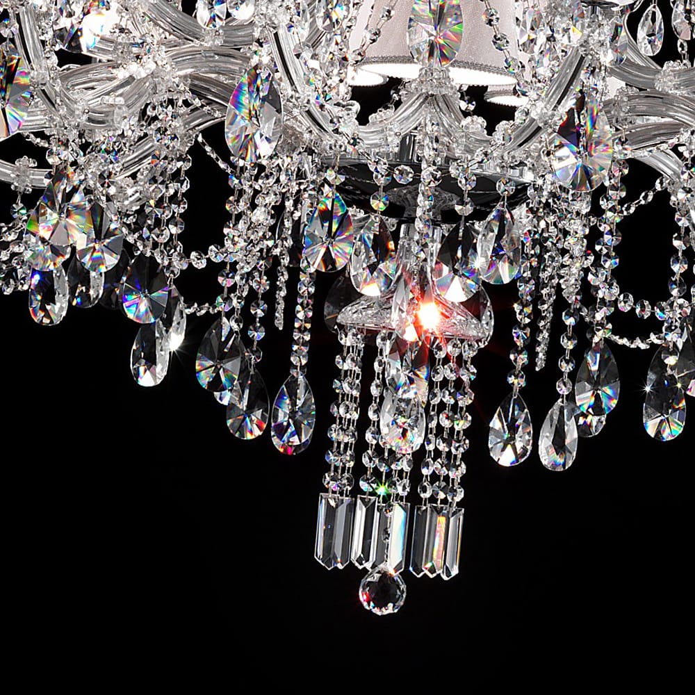 Large Crystal Silver Chandelier