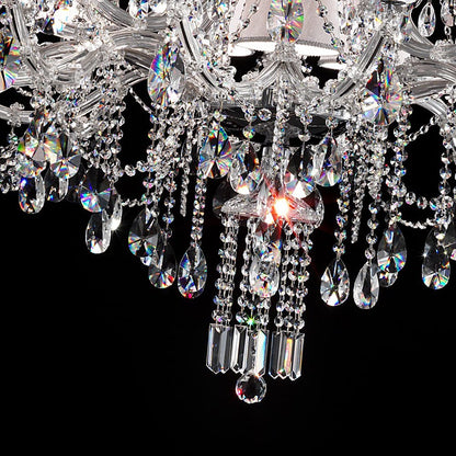 Large Crystal Silver Chandelier