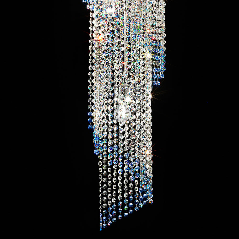 Large Vertical Crystal Chandelier