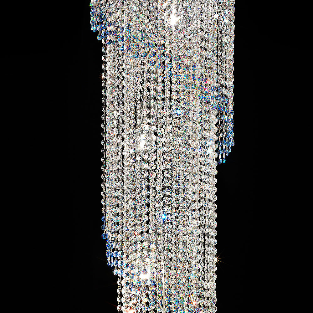 Large Vertical Crystal Chandelier