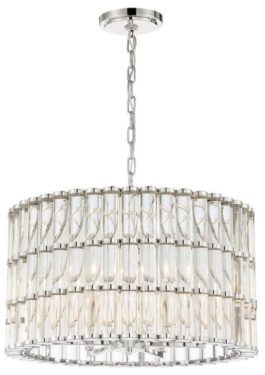 Libby Langdon for Crystorama Elliot 6 Light Polished Nickel Chandelier