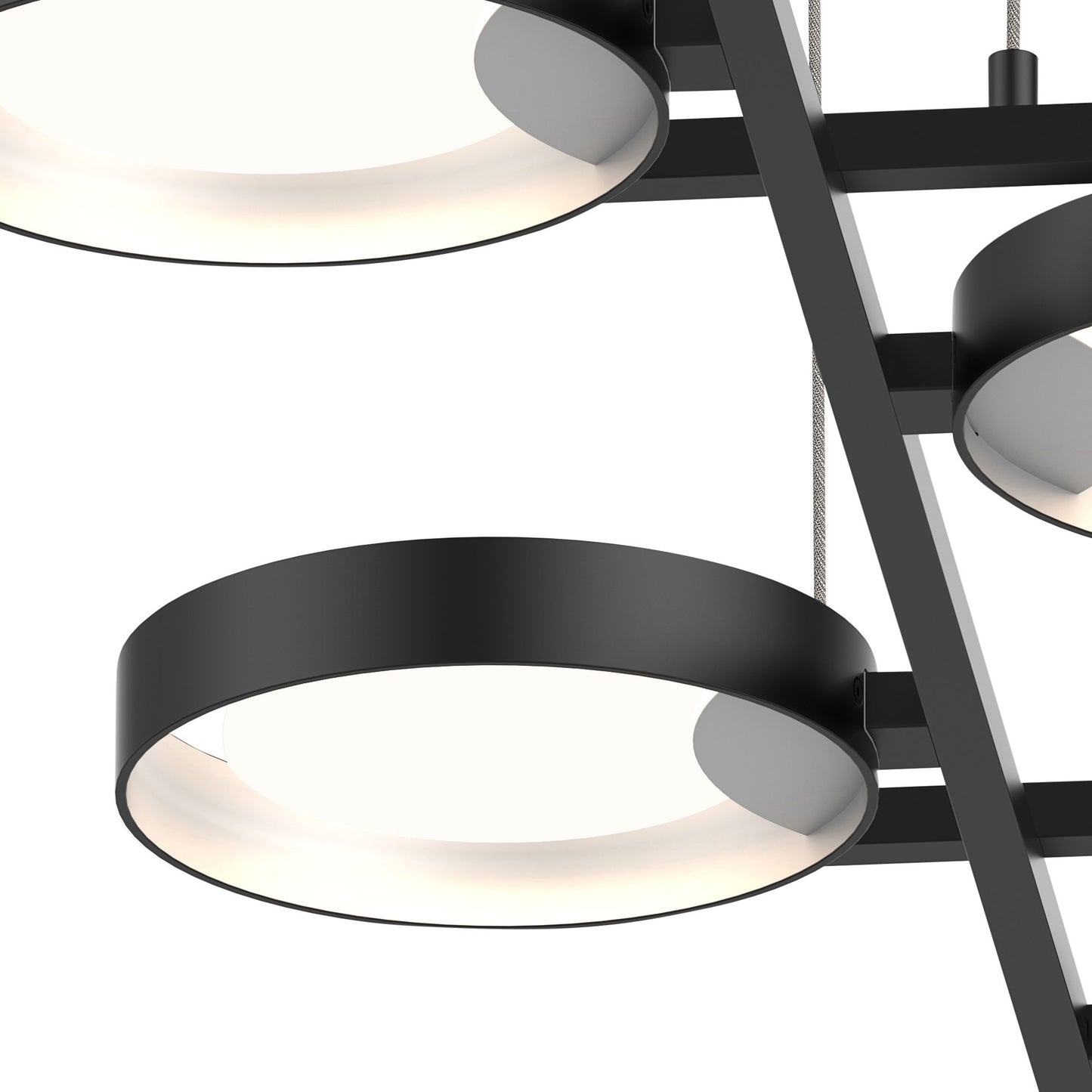 Light Guide 37.5" Wide 4.Light Satin Black Ring LED Pendant