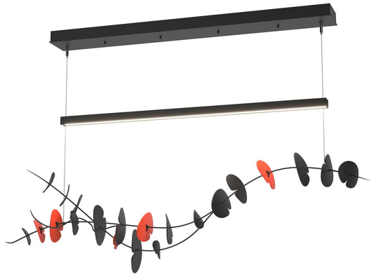 Lily LED Pendant - Black - Satin Red