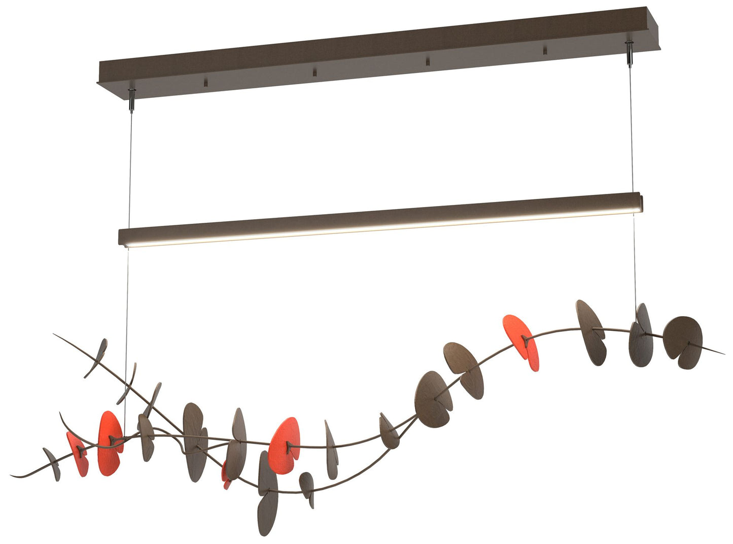 Lily LED Pendant - Bronze - Satin Red