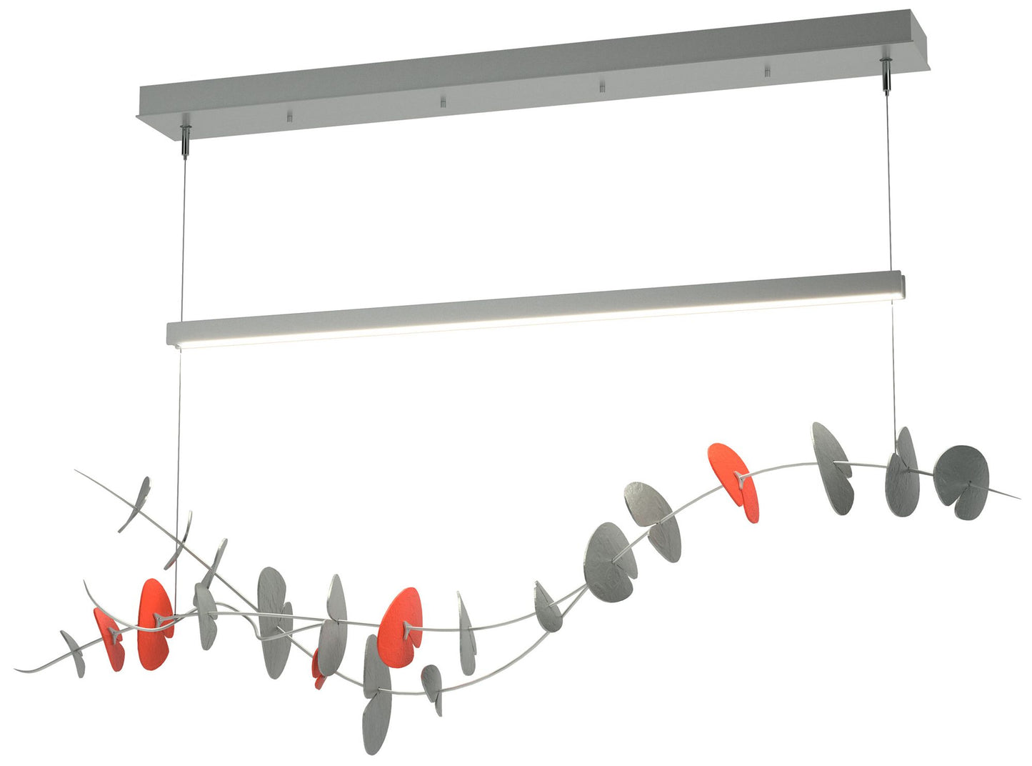 Lily LED Pendant - Platinum - Satin Red