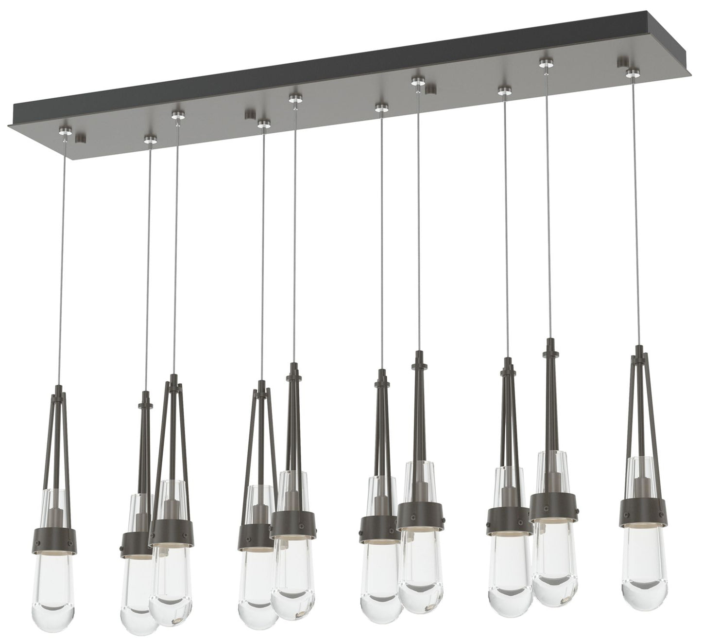 Link 44.5" Rectangular Dark Smoke Long Pendant with Clear Glass