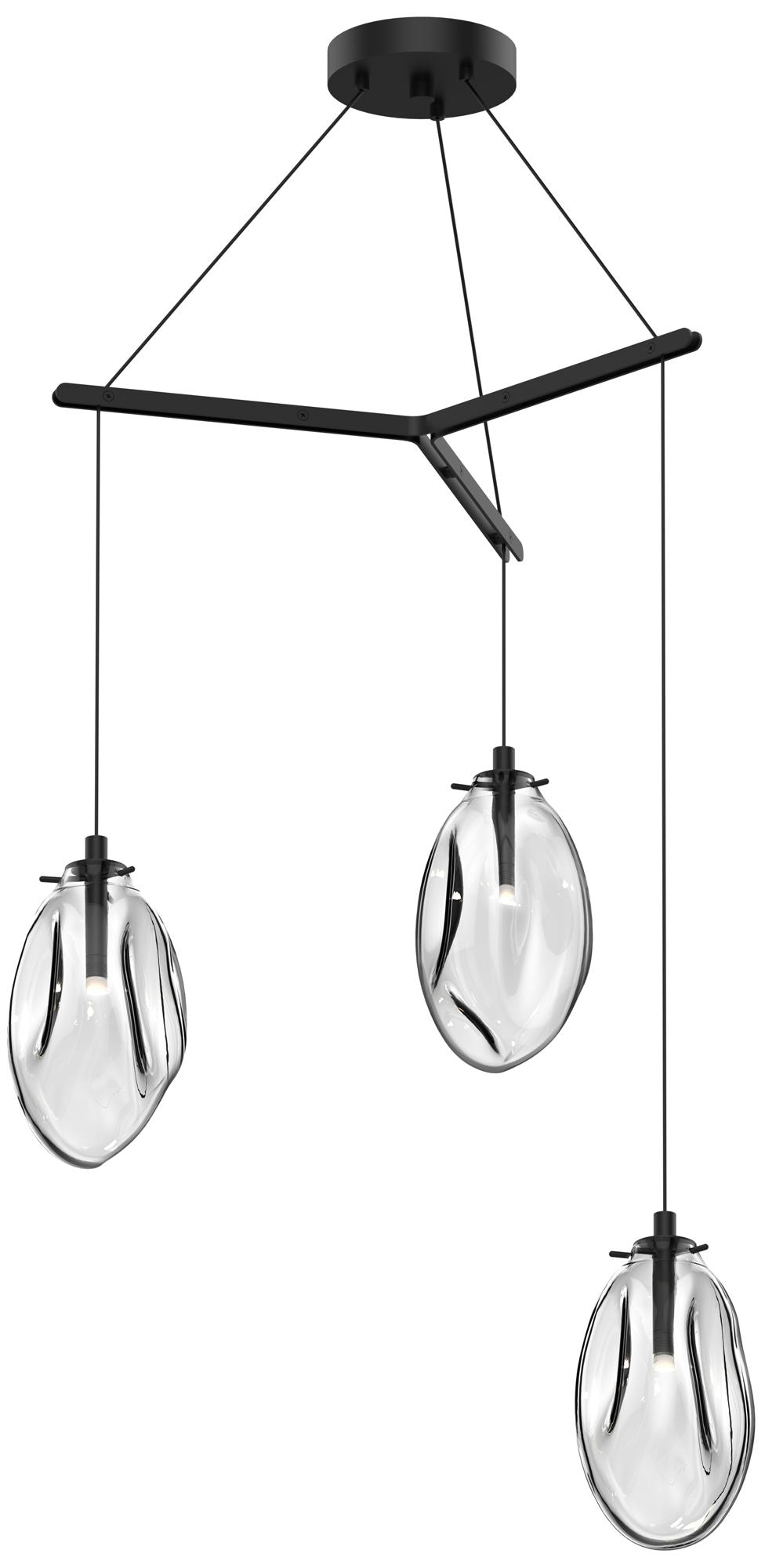 Liquid 27" Wide 3-Light Satin Black Pendant