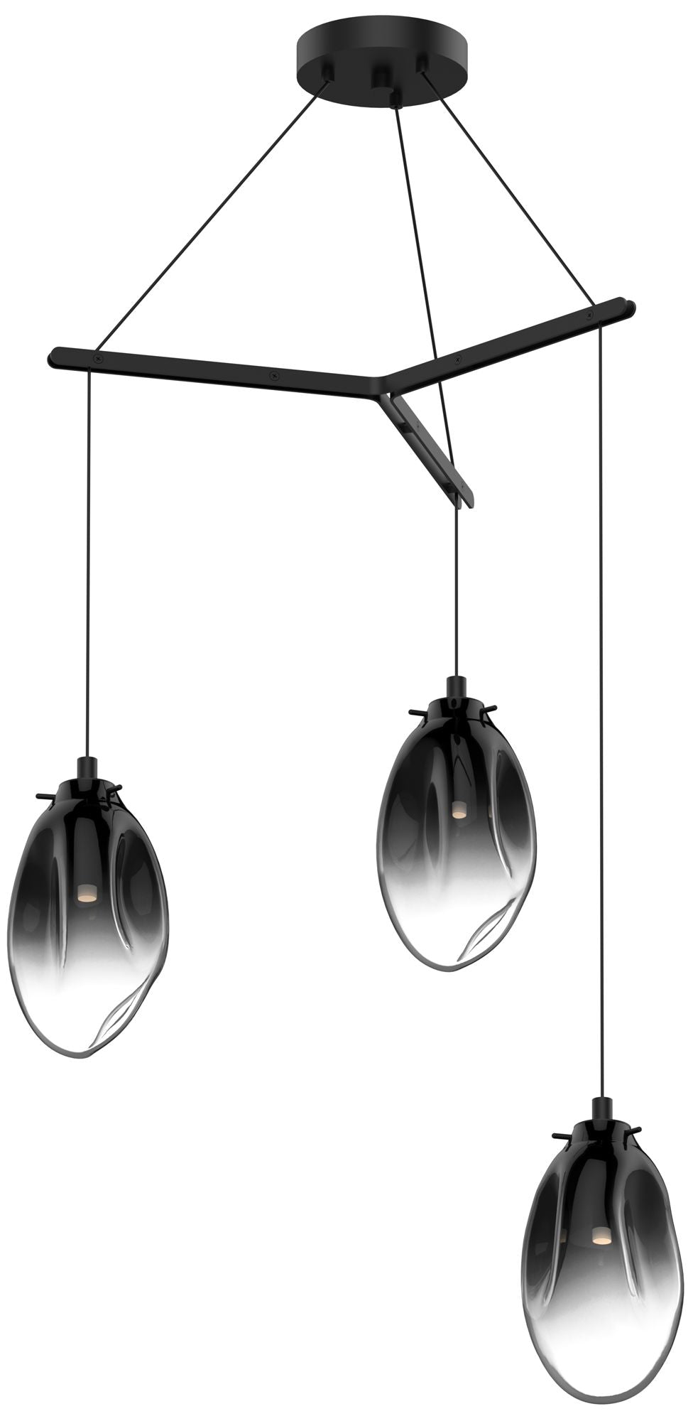 Liquid 27" Wide 3-Light Satin Black Pendant