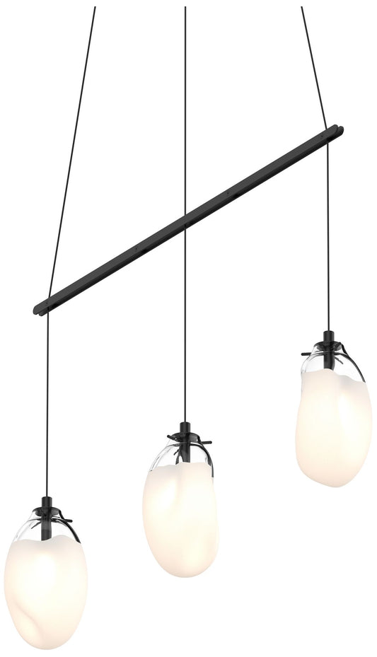 Liquid 36.5" Wide 3-Light Satin Black Pendant