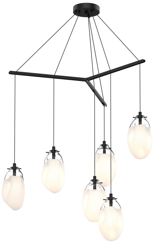 Liquid 39.25" Wide 6-Light Satin Black Pendant