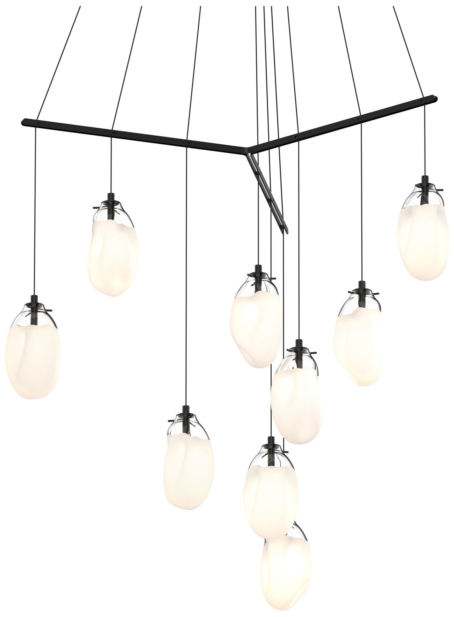 Liquid 51" Wide 9-Light Satin Black Pendant