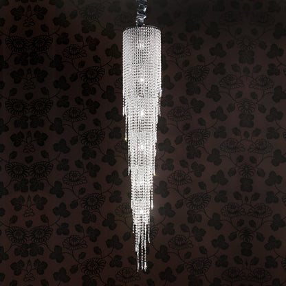 Long Tiered Crystal Italian Chandelier