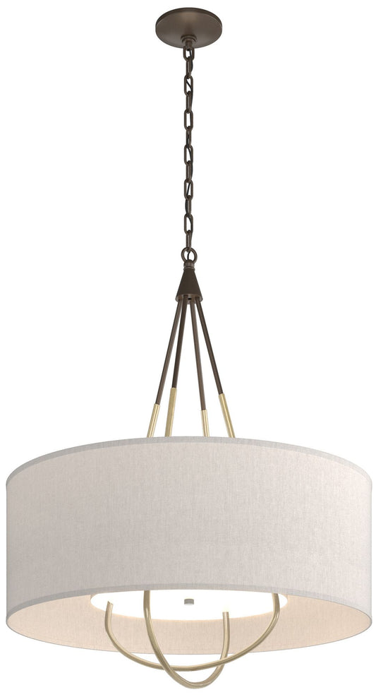 Loop Pendant - Bronze - Modern Brass - Flax Shade