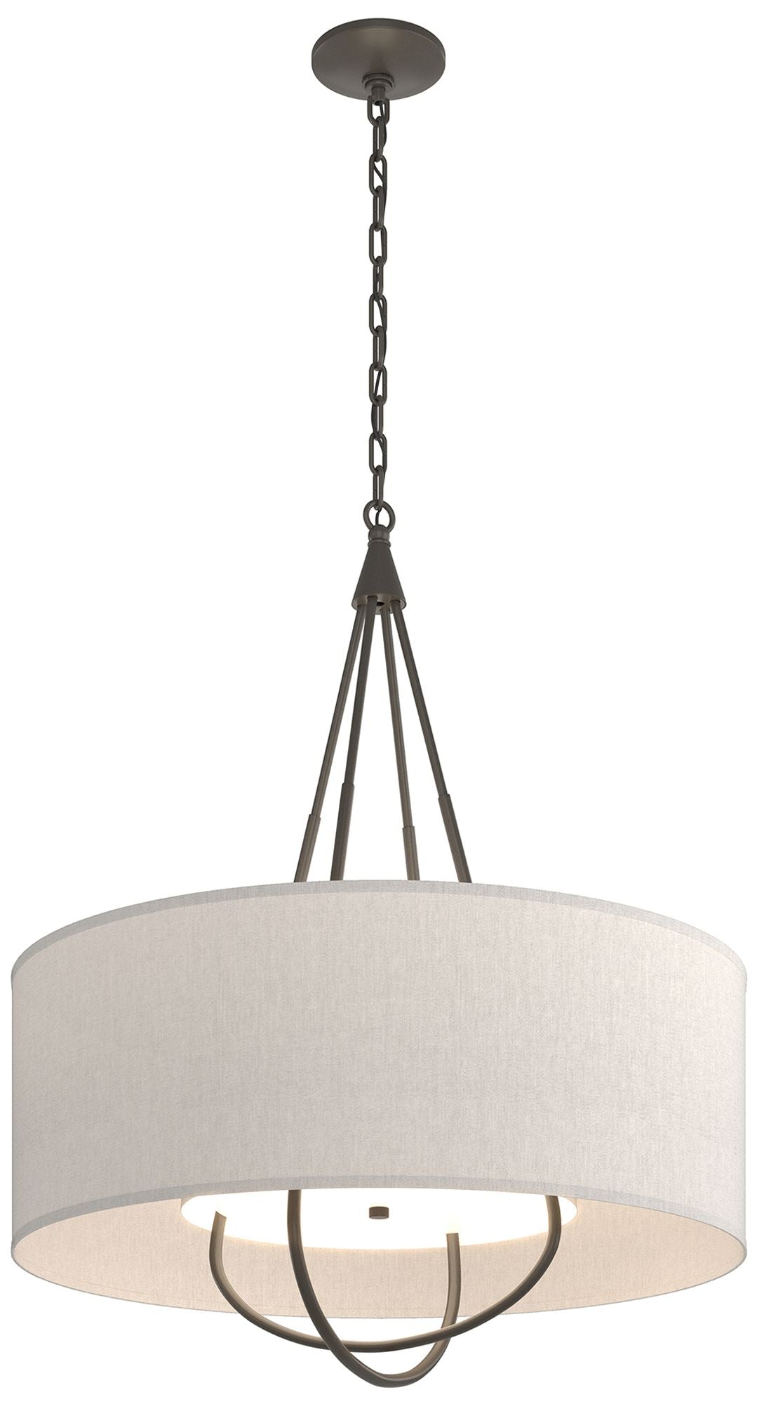 Loop Pendant - Dark Smoke Finish - Dark Smoke Accents - Flax Shade