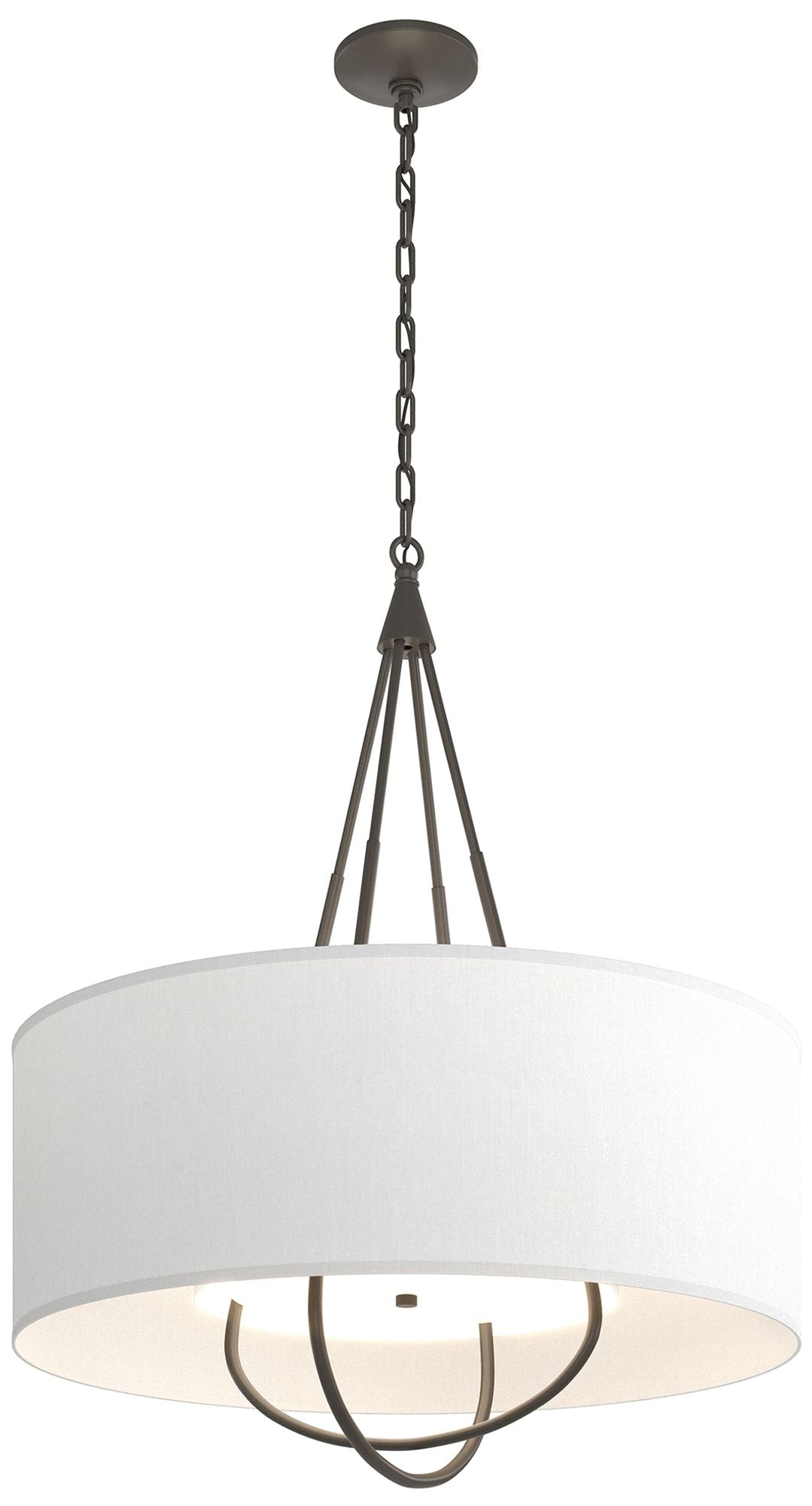 Loop Pendant - Dark Smoke Finish - Dark Smoke Accents - Natural Anna Shade