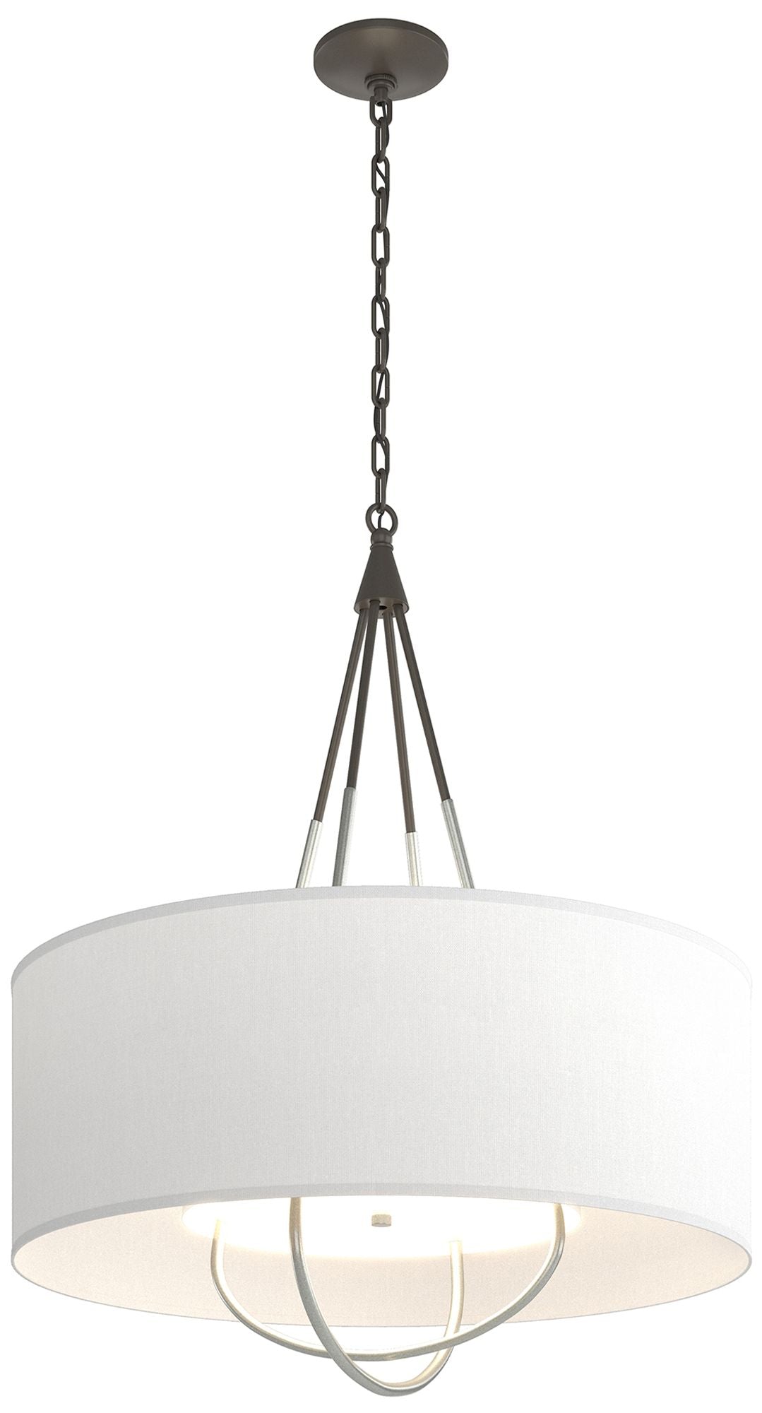 Loop Pendant - Dark Smoke Finish - Platinum Accents - Natural Anna Shade