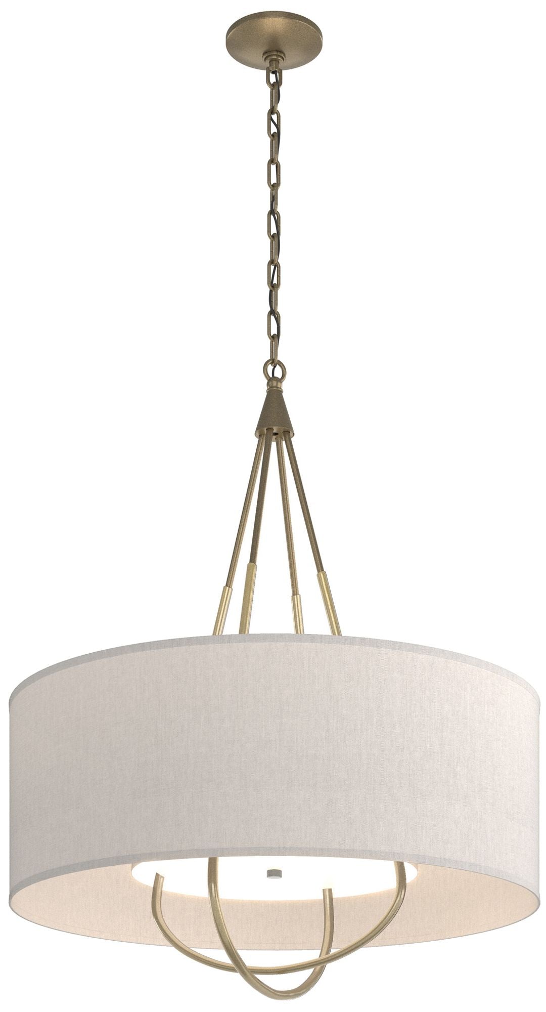 Loop Pendant - Gold - Modern Brass - Flax Shade