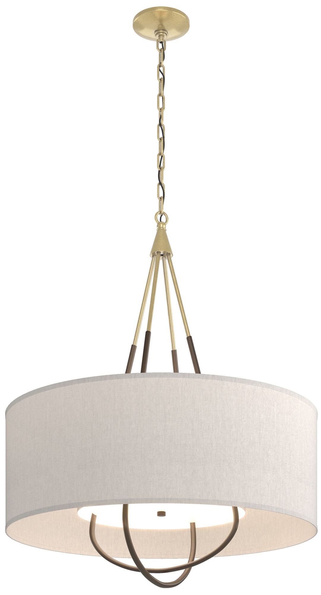 Loop Pendant - Modern Brass - Bronze - Flax Shade