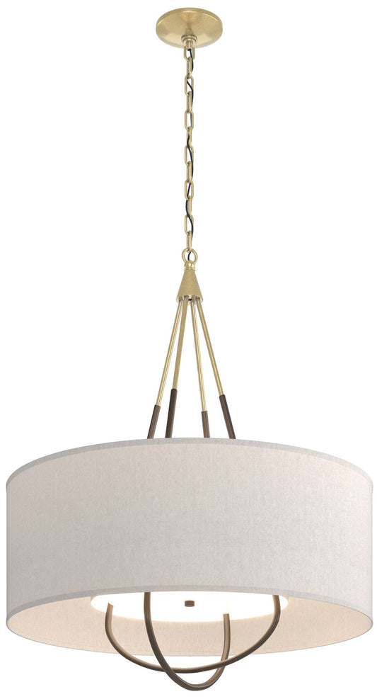 Loop Pendant - Modern Brass - Bronze - Flax Shade