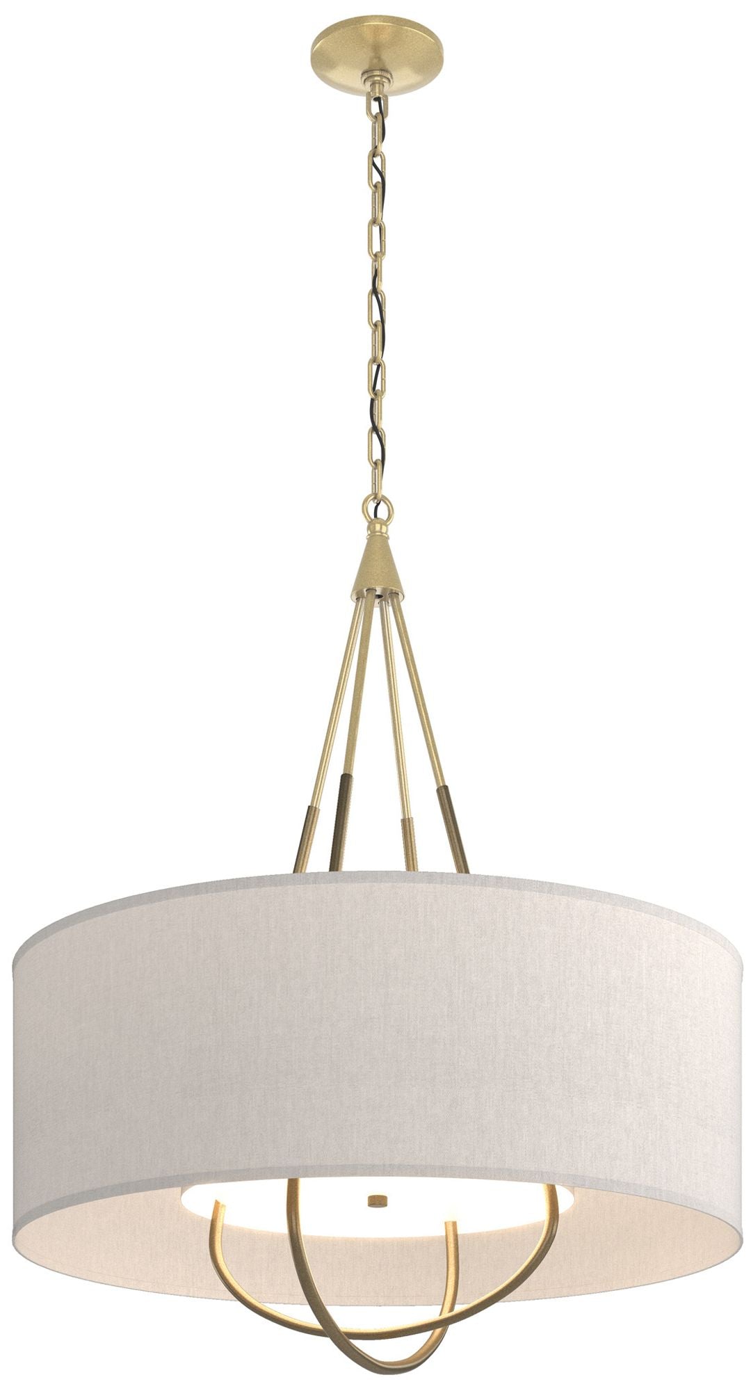 Loop Pendant - Modern Brass - Gold - Flax Shade