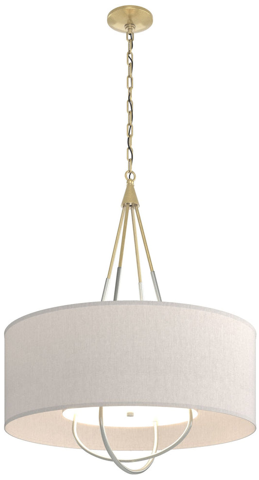 Loop Pendant - Modern Brass - Platinum - Flax Shade