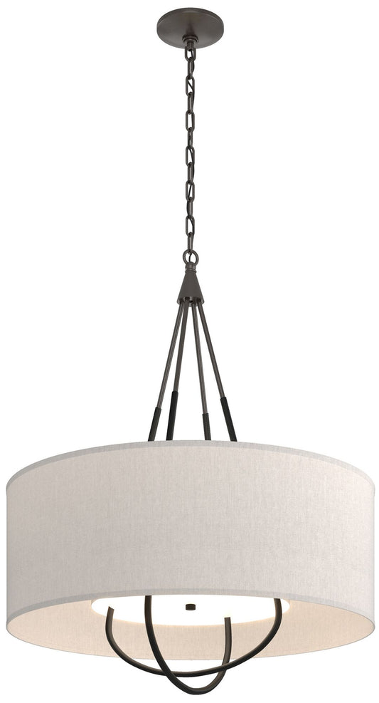 Loop Pendant - Oil Rubbed Bronze - Black - Flax Shade