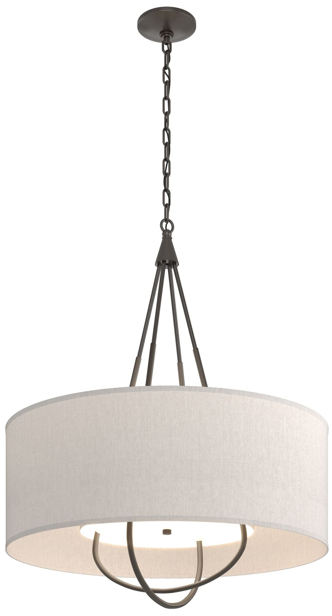 Loop Pendant - Oil Rubbed Bronze - Dark Smoke - Flax Shade