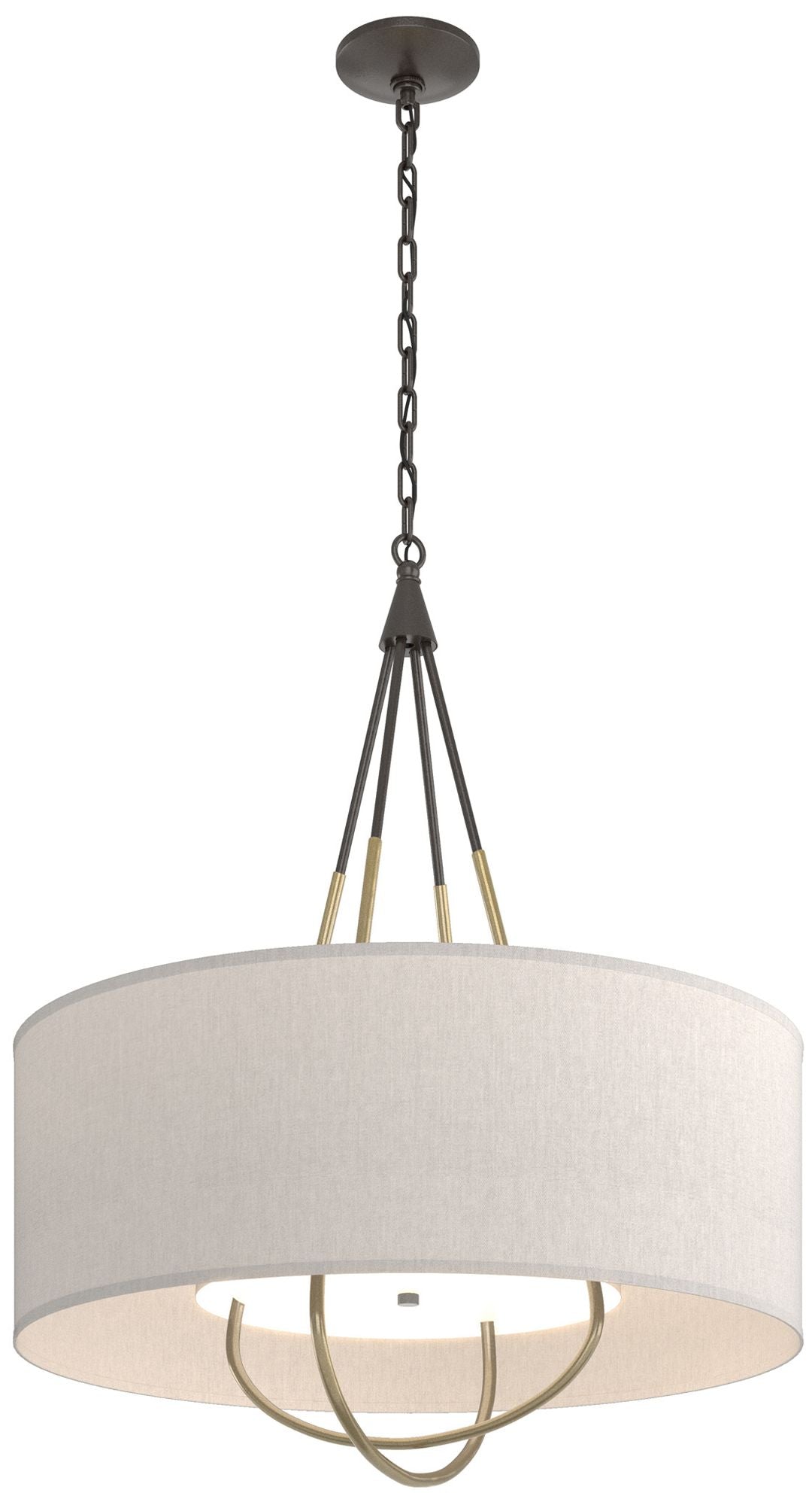 Loop Pendant - Oil Rubbed Bronze - Modern Brass - Flax Shade