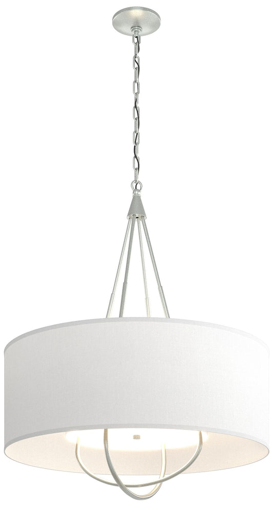 Loop Pendant - Platinum Finish - Vintage Platinum Accents - Natural Shade