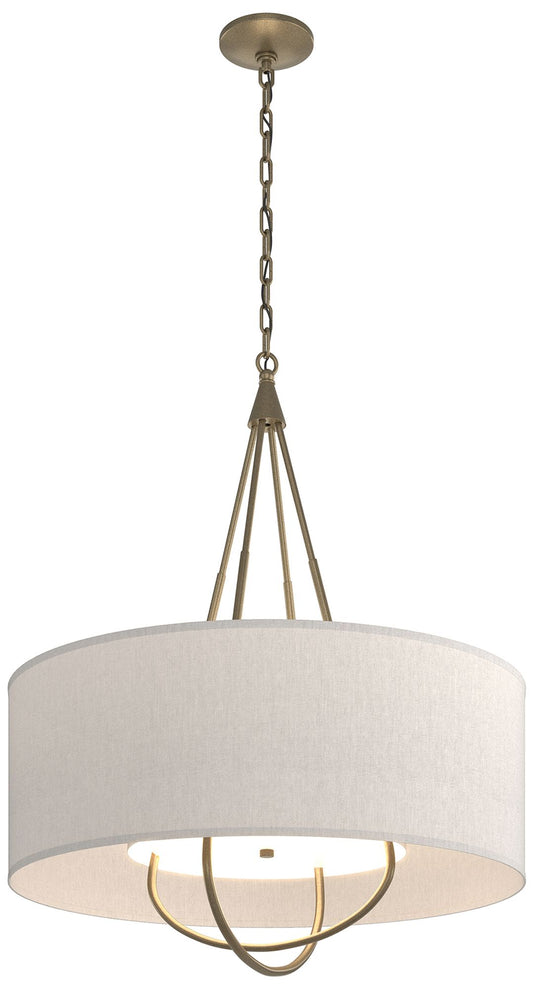 Loop Pendant - Soft Gold Finish - Soft Gold Accents - Flax Shade