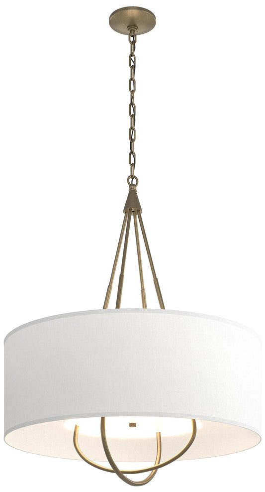 Loop Pendant - Soft Gold Finish - Soft Gold Accents - Natural Anna Shade