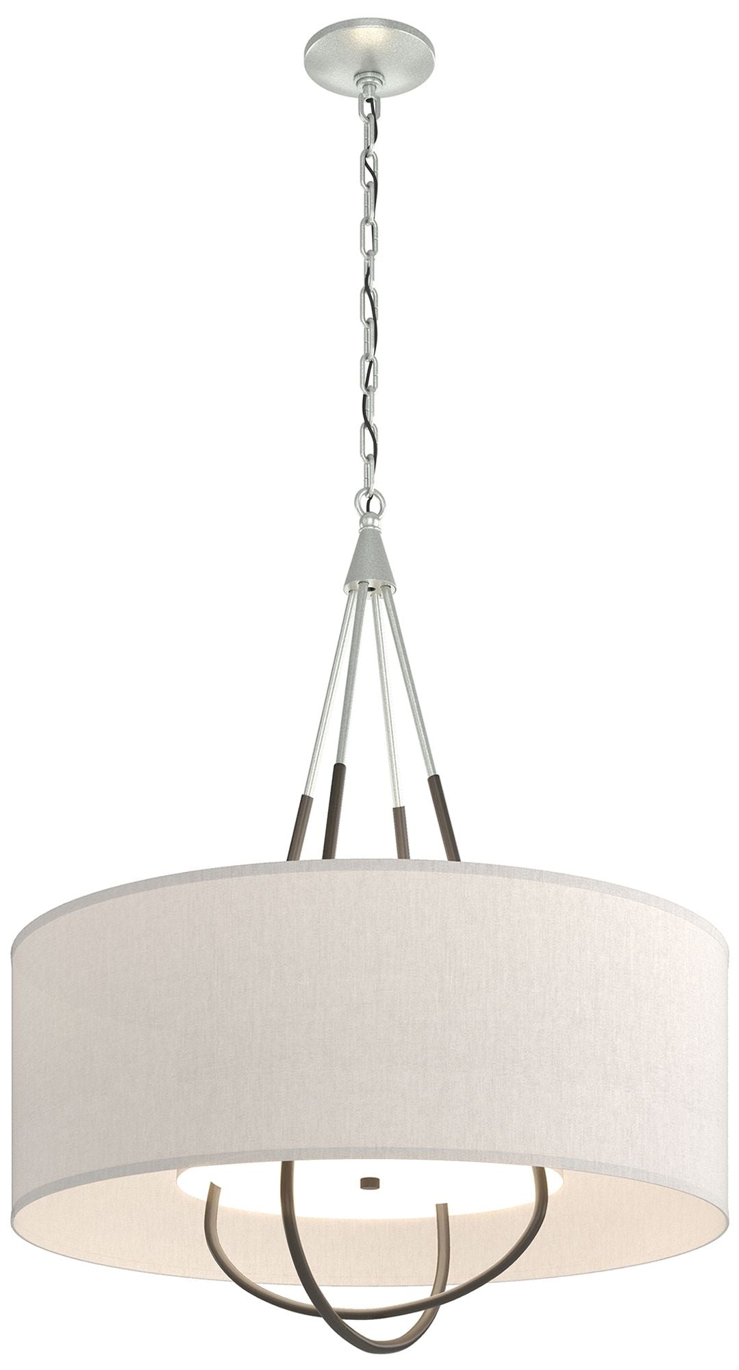 Loop Pendant - Vintage Platinum Finish - Dark Smoke Accents - Flax Shade