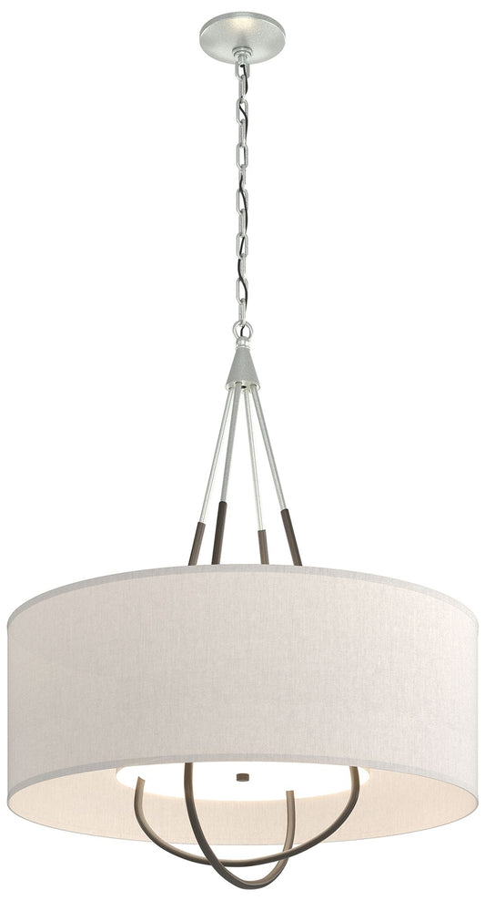 Loop Pendant - Vintage Platinum Finish - Dark Smoke Accents - Flax Shade