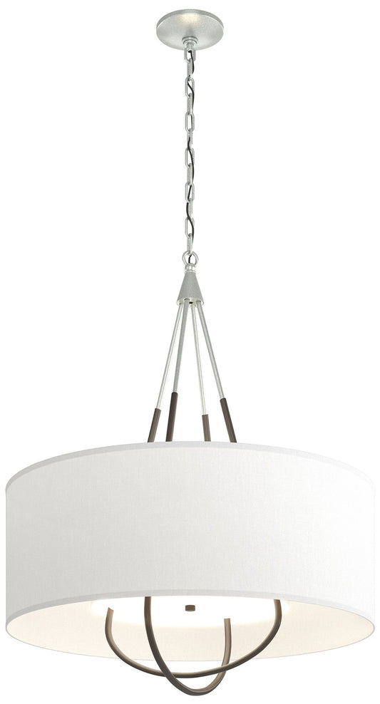 Loop Pendant - Vintage Platinum Finish - Smoke Accents - Natural Shade