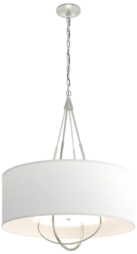 Loop Pendant - Vintage Platinum Finish - Sterling Accents - Natural Shade