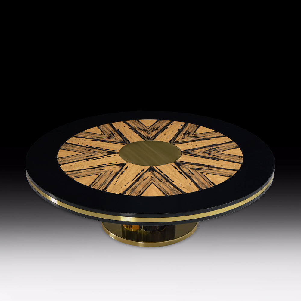 Low Round Designer Ebony Veneer Coffee Table