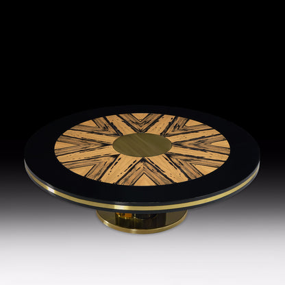 Luxury Round Designer Ebony Veneer Dining Table