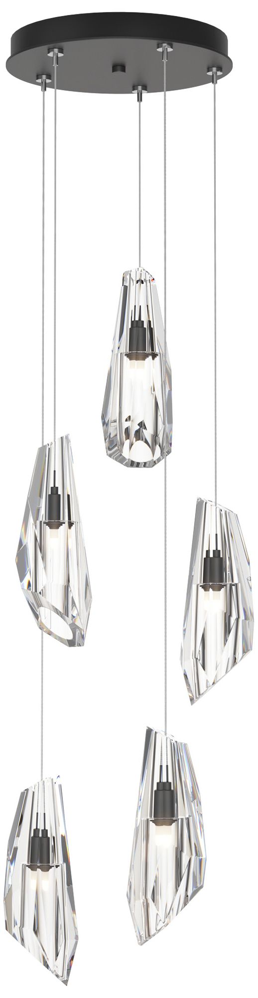 Luma 14.5" Wide 5-Light Black Crystal Long Pendant