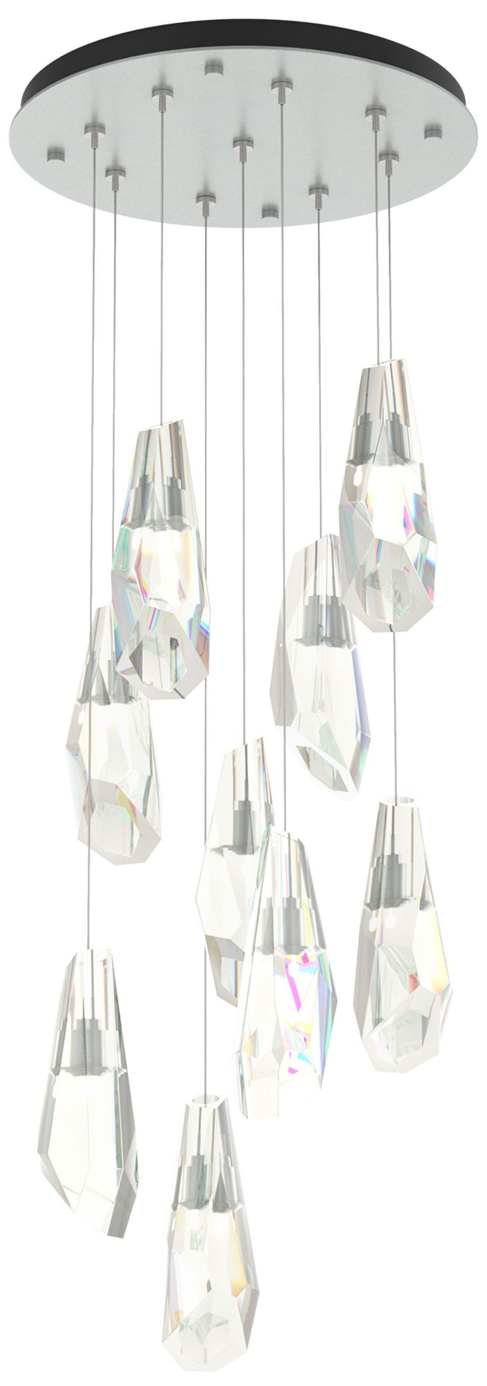 Luma 20.5" 9-Light Round Vintage Platinum & Crystal Long Pendant