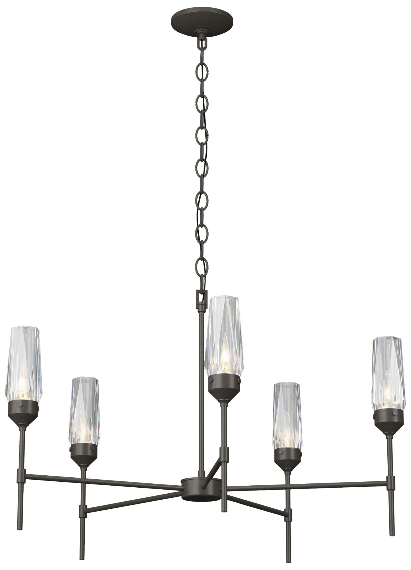 Luma 30.9" Wide Crystal Accented 5 Arm Dark Smoke Chandelier